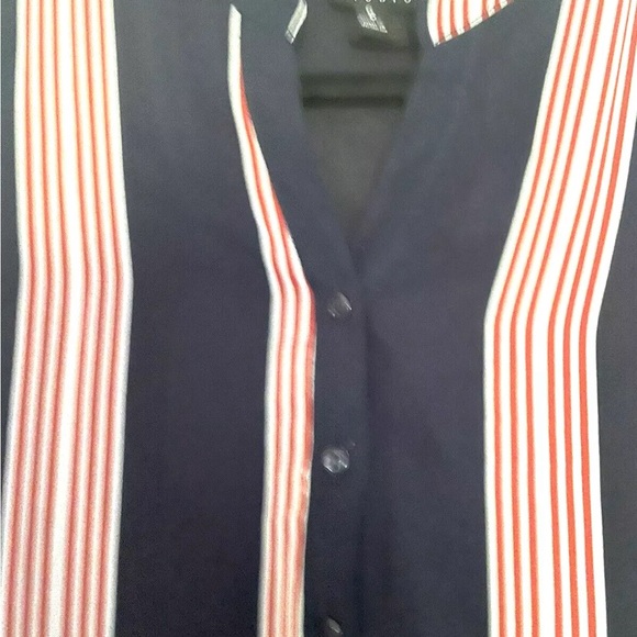 EN FOCUS STUDIO dress. Women’s size 6 striped lined soft sheer shell - Picture 5 of 9